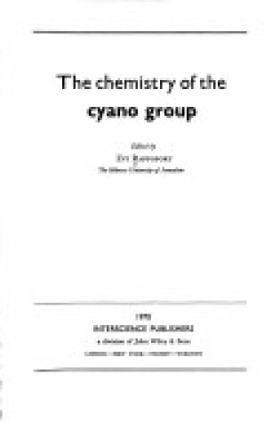 Cover of Chemistry of the Cyano Group