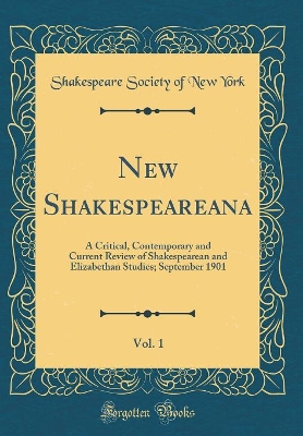 Book cover for New Shakespeareana, Vol. 1