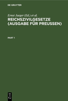 Book cover for Reichszivilgesetze (Ausgabe F�r Preu�en)