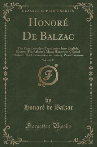 Cover of Honore de Balzac, Vol. 4 of 25