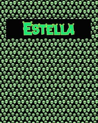 Book cover for 120 Page Handwriting Practice Book with Green Alien Cover Estella