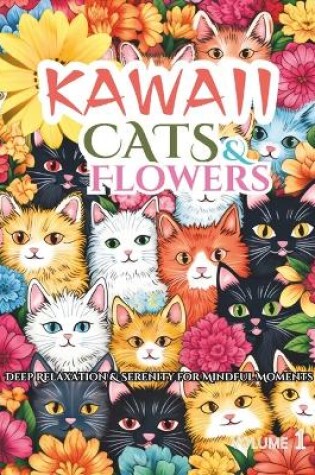 Cover of Stress Relief Kawaii Cats and Flowers