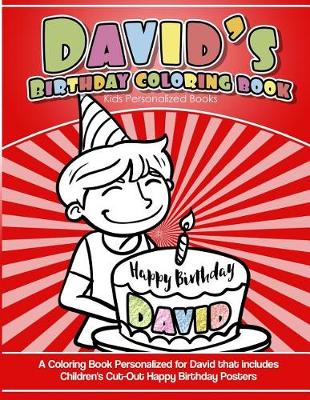 Book cover for David's Birthday Coloring Book Kids Personalized Books