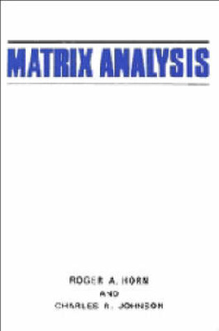 Cover of Matrix Analysis