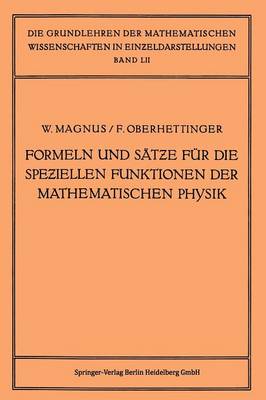 Book cover for Formeln Und Satze Fur Die Speziellen Funktionen Der Mathematischen Physik