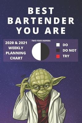 Book cover for 2020 & 2021 Two-Year Weekly Planner For Best Bartender Gift - Funny Yoda Quote Appointment Book - Two Year Agenda Notebook