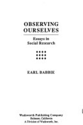 Cover of Observing Ourselves
