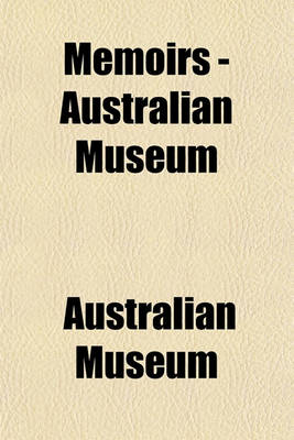 Book cover for Memoirs - Australian Museum Volume 2