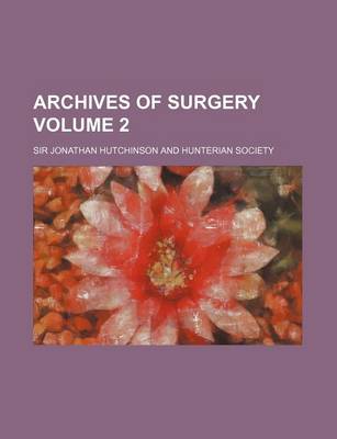 Book cover for Archives of Surgery Volume 2
