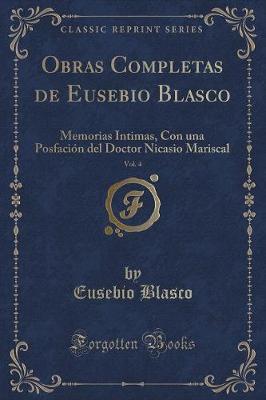 Book cover for Obras Completas de Eusebio Blasco, Vol. 4