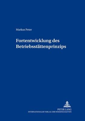 Book cover for Fortentwicklung Des Betriebsstaettenprinzips