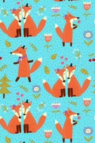 Cover of Journal Notebook Cute Foxes Pattern 3