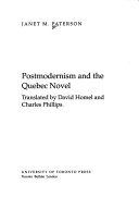 Book cover for Postmodernism and the Quebec Novel