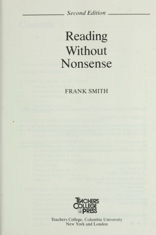 Cover of Reading without Nonsense