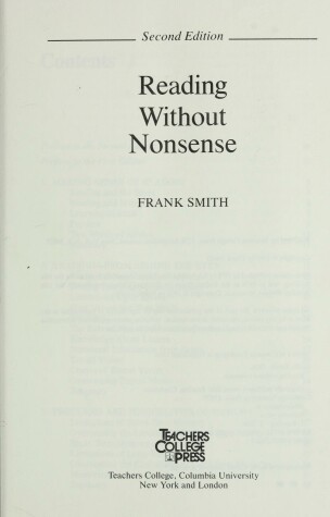 Book cover for Reading without Nonsense