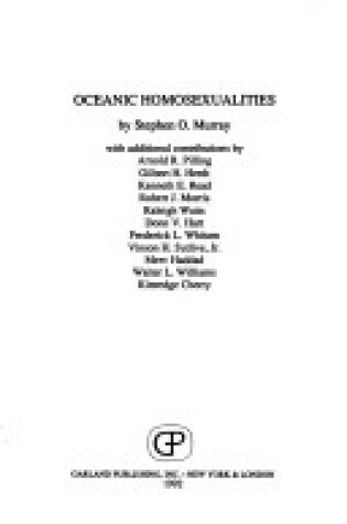 Cover of Oceanic Homosexualities