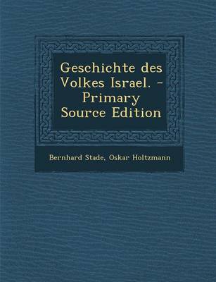 Book cover for Geschichte Des Volkes Israel. - Primary Source Edition