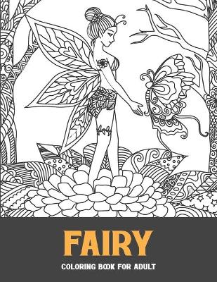 Book cover for fairy coloring book for adult