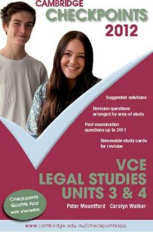 Cover of Cambridge Checkpoints VCE Legal Studies Units 3 and 4 2012