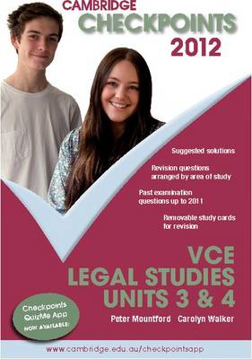 Cover of Cambridge Checkpoints VCE Legal Studies Units 3 and 4 2012