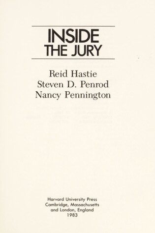 Cover of Inside the Jury
