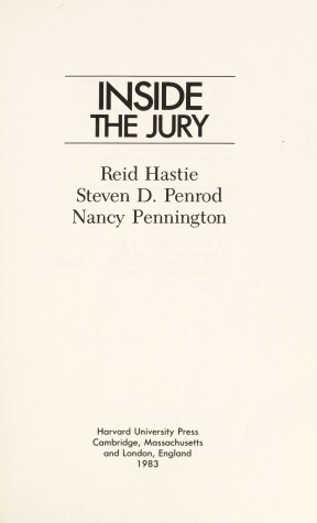 Book cover for Inside the Jury