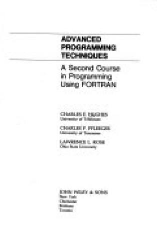 Cover of Advanced Programming Techniques