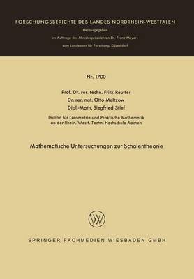 Cover of Mathematische Untersuchungen Zur Schalentheorie