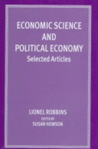 Cover of Economic Science and Political Economy