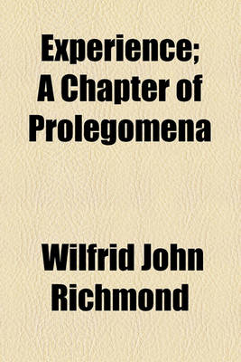 Book cover for Experience; A Chapter of Prolegomena