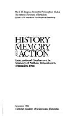 Cover of History Memory and Action