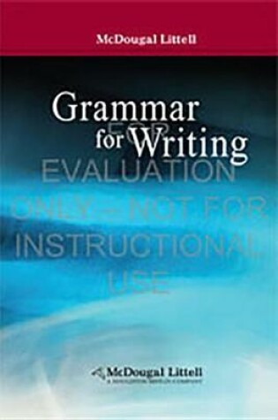 Cover of Mllit08 Grammar for Writing Gr 7