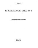 Cover of The Distribution of Welfare in Ghana, 1987-88