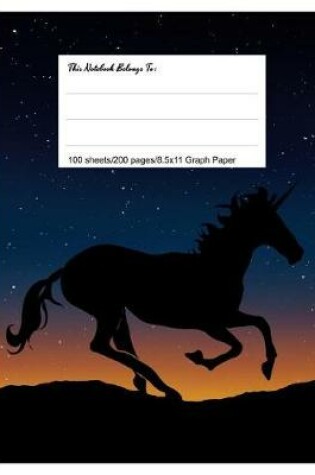 Cover of Unicorn Graph Paper Workbook, Pegasus 5x5 Graph Ruled Paper, 8.5.X 11, 100 Sheets, 200 Pages