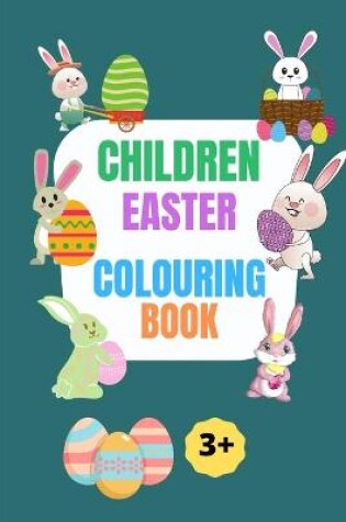 Cover of Happy Easter colouring book for children, 6x9in, 84 pages