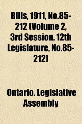 Book cover for Bills, 1911, No.85-212 (Volume 2, 3rd Session, 12th Legislature, No.85-212)