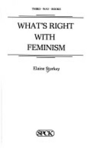 Cover of What's Right with Feminism