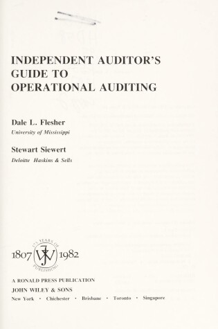 Cover of Independent Auditor's Guide to Operational Auditing