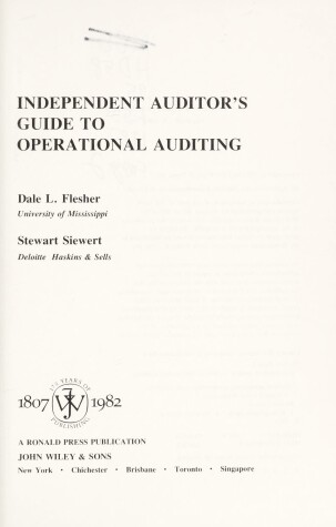 Cover of Independent Auditor's Guide to Operational Auditing