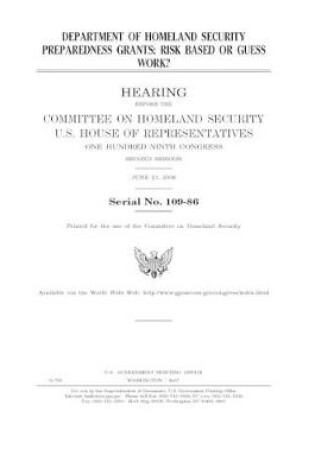 Cover of Department of Homeland Security preparedness grants
