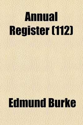 Book cover for The Annual Register Volume 112