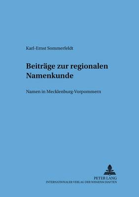 Cover of Beitraege Zur Regionalen Namenkunde