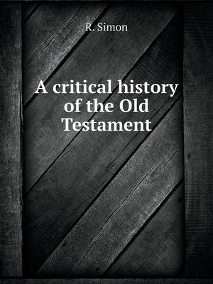 Book cover for A critical history of the Old Testament