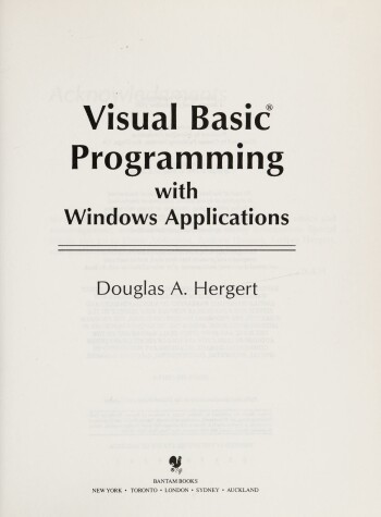 Cover of Visual BASIC Programming