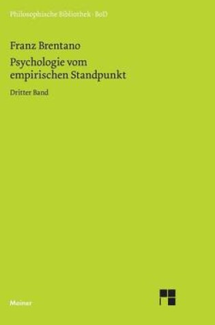 Cover of Psychologie Vom Empirischen Standpunkt: Vom Sinnlichen Und Noetischen Bewusstsein. Aussere Und Innere Wahrnehmung, Begriffe