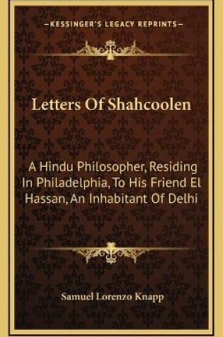 Cover of Letters of Shahcoolen