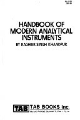 Cover of Handbook of Modern Analytical Instruments