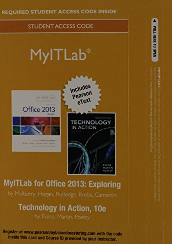 Book cover for MyLab IT with Pearson eText -- Access Card -- for Exploring with Technology In Action 