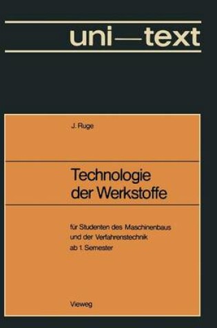 Cover of Technologie Der Werkstoffe