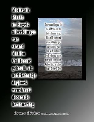 Book cover for Motivatie ideeën in Engels afbeeldingen van strand Malibu Californië gebruik als notitieboekje dagboek wenskaart decoratie herinnering